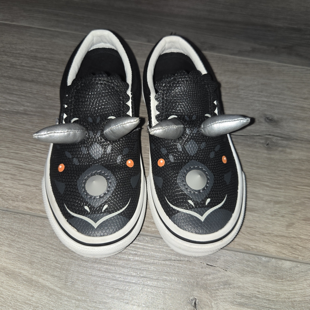 Vans Kids Black and Silver Dinosaur Sneakers